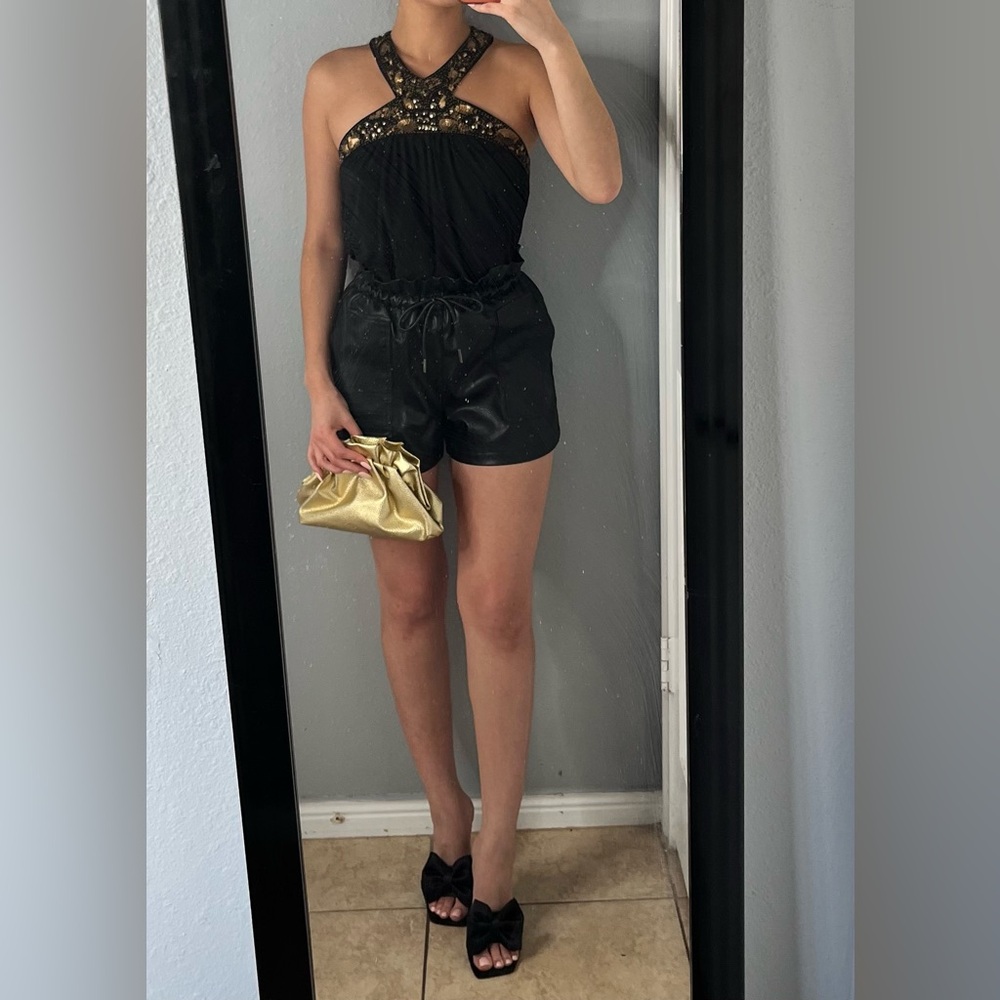 NWT Vintage Y2K cache Embellished Halter Top S – Glam Beaded club Party Blouse